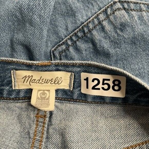 Madewell Button Fly Denim Super Wide Leg Baggy Jeans Women Size 28 Blue - Picture 2 of 10